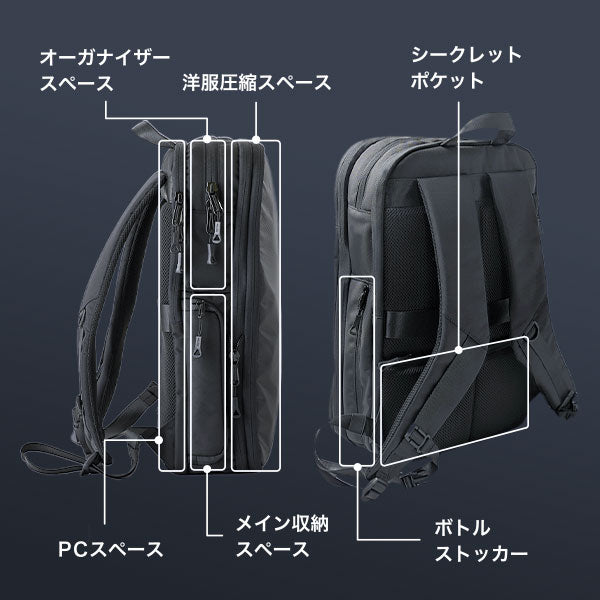 【オープニング大セール】 旅行も仕事も。圧縮リュック「One」｜洋服圧縮で大容量かつ リュック・バックパック