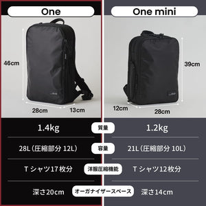 【新品未使用品】HOLICC / Ｏｎｅバックパック ブラック 旅行も仕事も。圧縮リュック「One」｜洋服圧縮で大容量かつコンパクト